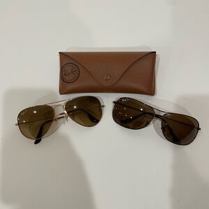 Ray-Ban Brown Lens Aviator Sunglasses with Brown Case